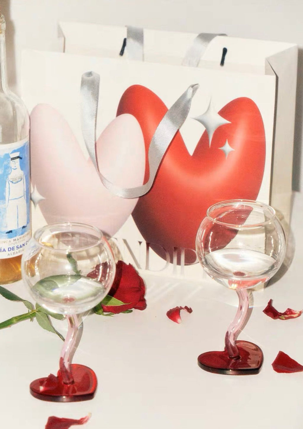 Valentine's Gift Box: Retro Wavy Goblet Set of 4 Pcs - Gifts for