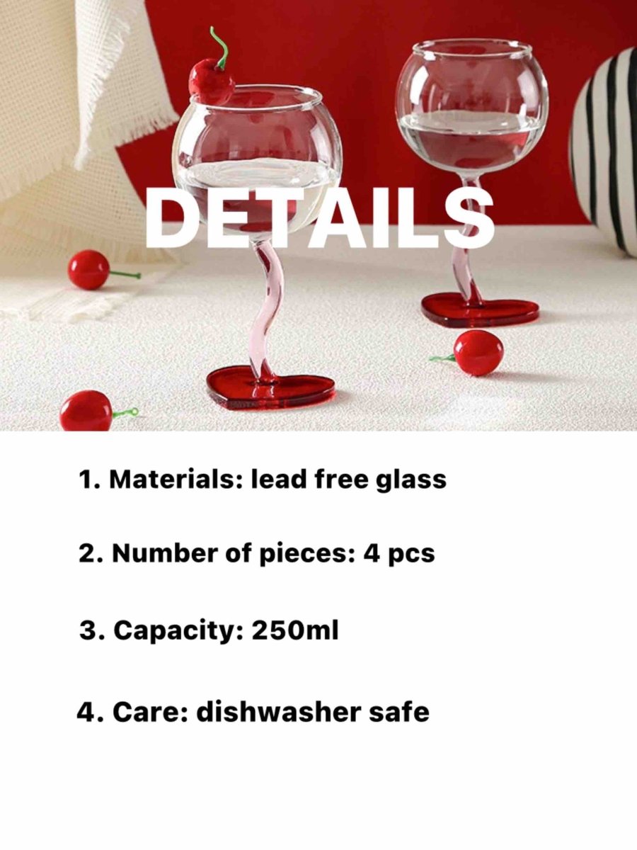 Valentine's Gift Box: Retro Wavy Goblet Set of 4 Pcs - Gifts for